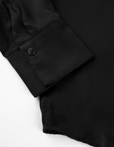 Bluse - Satin - schwarz
