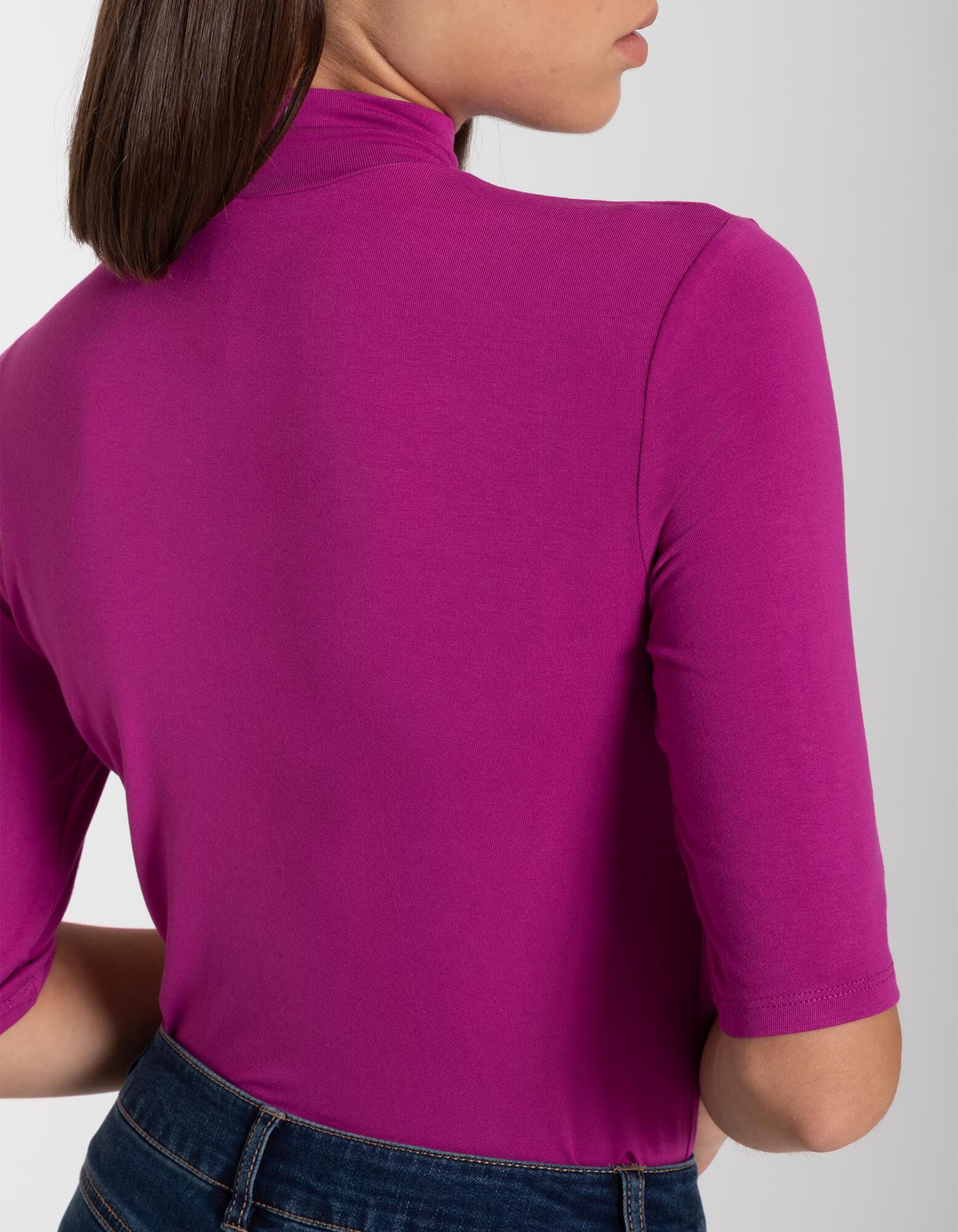 T-shirt - Viscose m&eacute;lang&eacute;e - Lilas fonc&eacute;
