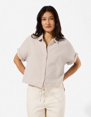 Hemd - Musselin - Beige