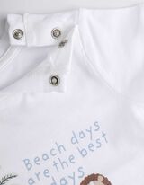 Set tricou și pantaloni - Imprimeu - Alb