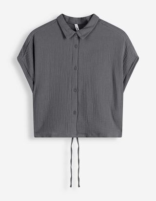 Hemd - Musselin - dunkelgrau