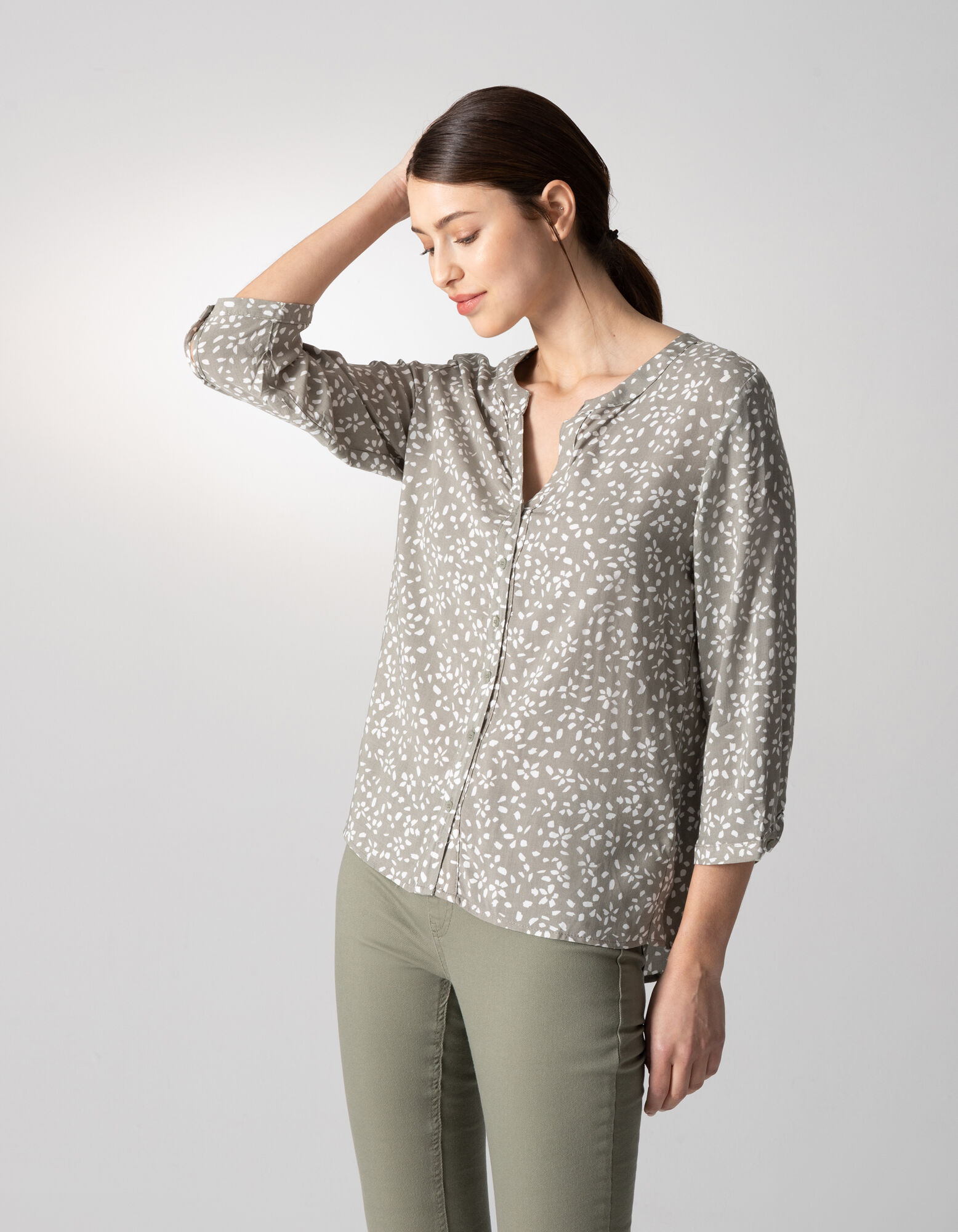 Blouse - Viscose - Vert fonc&eacute;