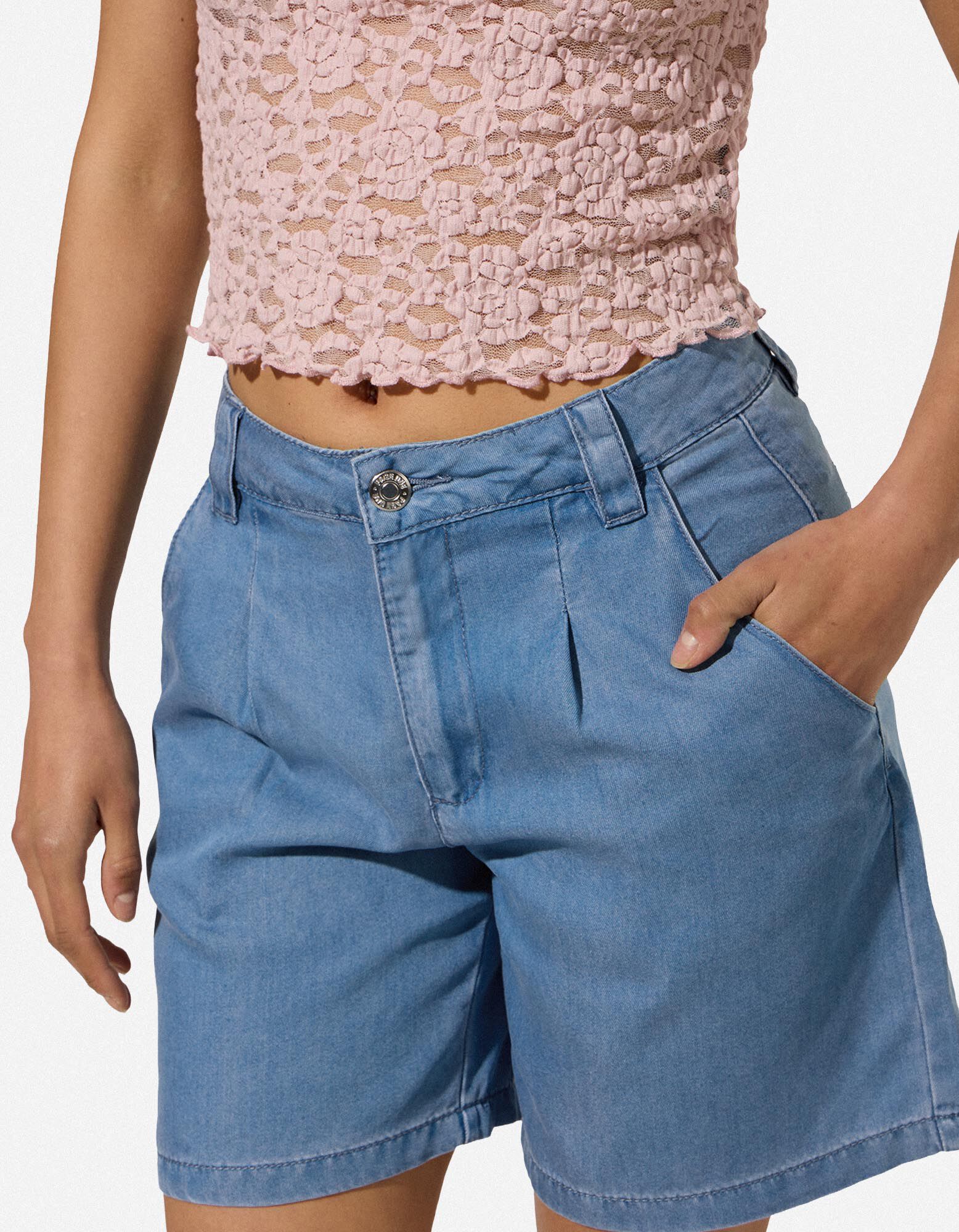 Denim short - Regular fit - Lichtblauw
