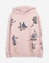 Sweatshirt - Allover-Print - rosa