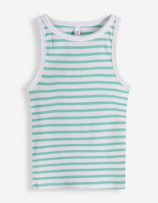 Tanktop - Rippenstruktur - wei&szlig;