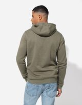 Pulover s kapuco - Me&scaron;anica bombaža - temno zelena