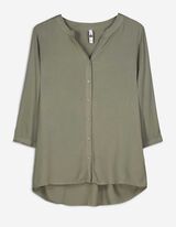 Blusa - Scollo a V - verde scuro