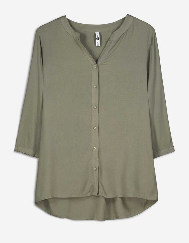 Blusa - Scollo a V - verde scuro