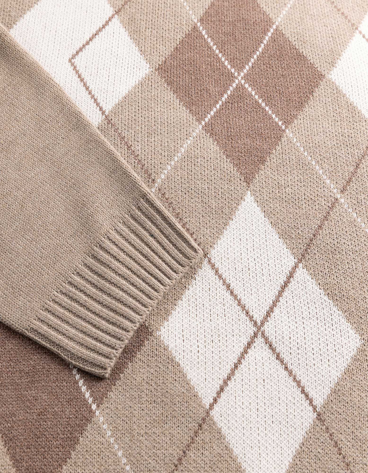 Pullover - Geometrisches Muster - Braun