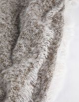 szal pętla - frędzle na krawędziach - ciemny zielony