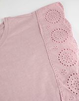 Tricou - M&acirc;neci cu volane - Roz