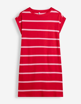 T-Shirt-Kleid - gerade geschnitten - Rot
