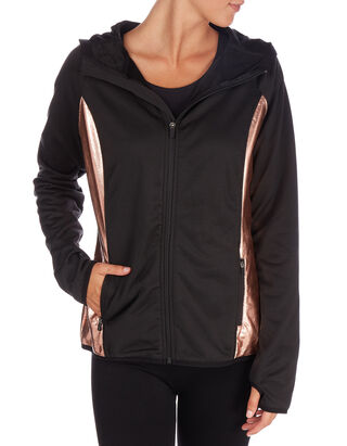 Damen Sweatjacke mit Metallic-Details