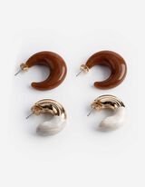 Ohrringe - 2er-Pack - goldfarben