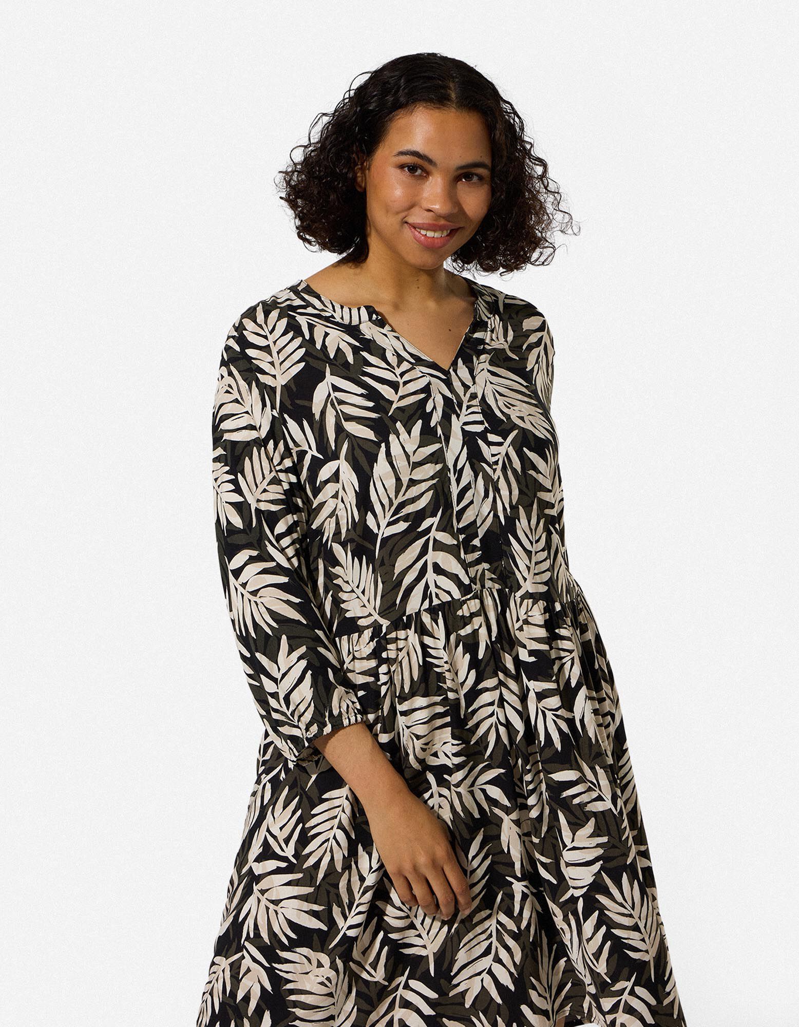 Robe - Motif all-over - noir
