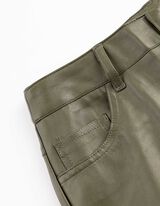 Kalhoty - Imitace kůže - tmave zelena