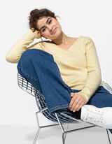 Strickpullover - Viskose-Mix - hellgelb