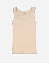 Top - Geribde structuur - beige