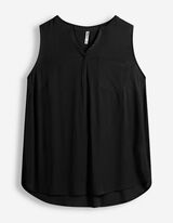 Blusentop - einfarbig - schwarz