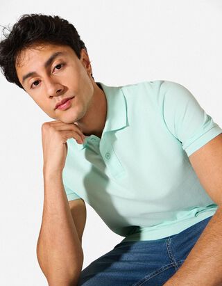 Poloshirt - Effen - Lichtblauw