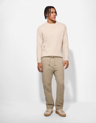 Chinohose - Leinen-Optik - beige