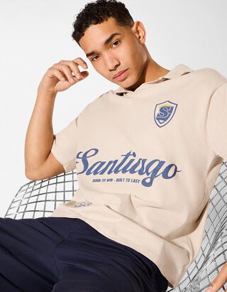 Poloshirt - Voorkantprint - beige