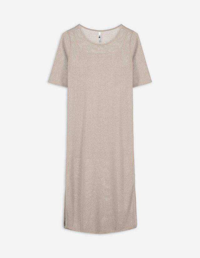 Kleid - Wadenlang - beige