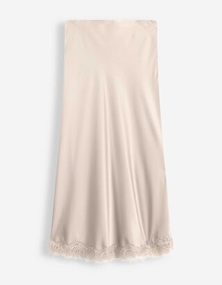 Midi sukně - Jednobarevn&eacute; - B&eacute;žov&aacute;