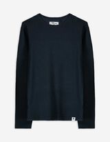Pull-over - Encolure ronde - Bleu foncé