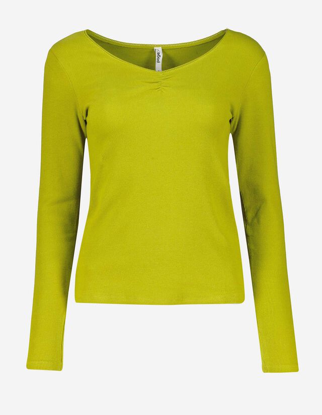 Damen Langarmshirt - V-Ausschnitt