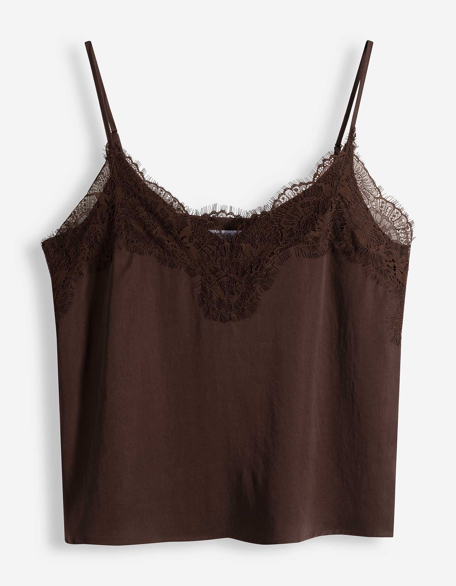 Top - Satin - Dunkelbraun