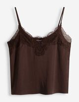 Top - Satin - Dunkelbraun
