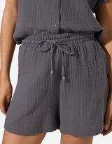 Shorts - Musselin - Dunkelgrau