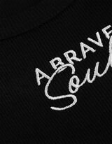 Topp - lisatud tikand - must