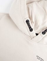 Hoodie - Tekstprint - beige