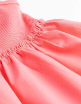Kleid in A-Linie - Material-Mix - pink