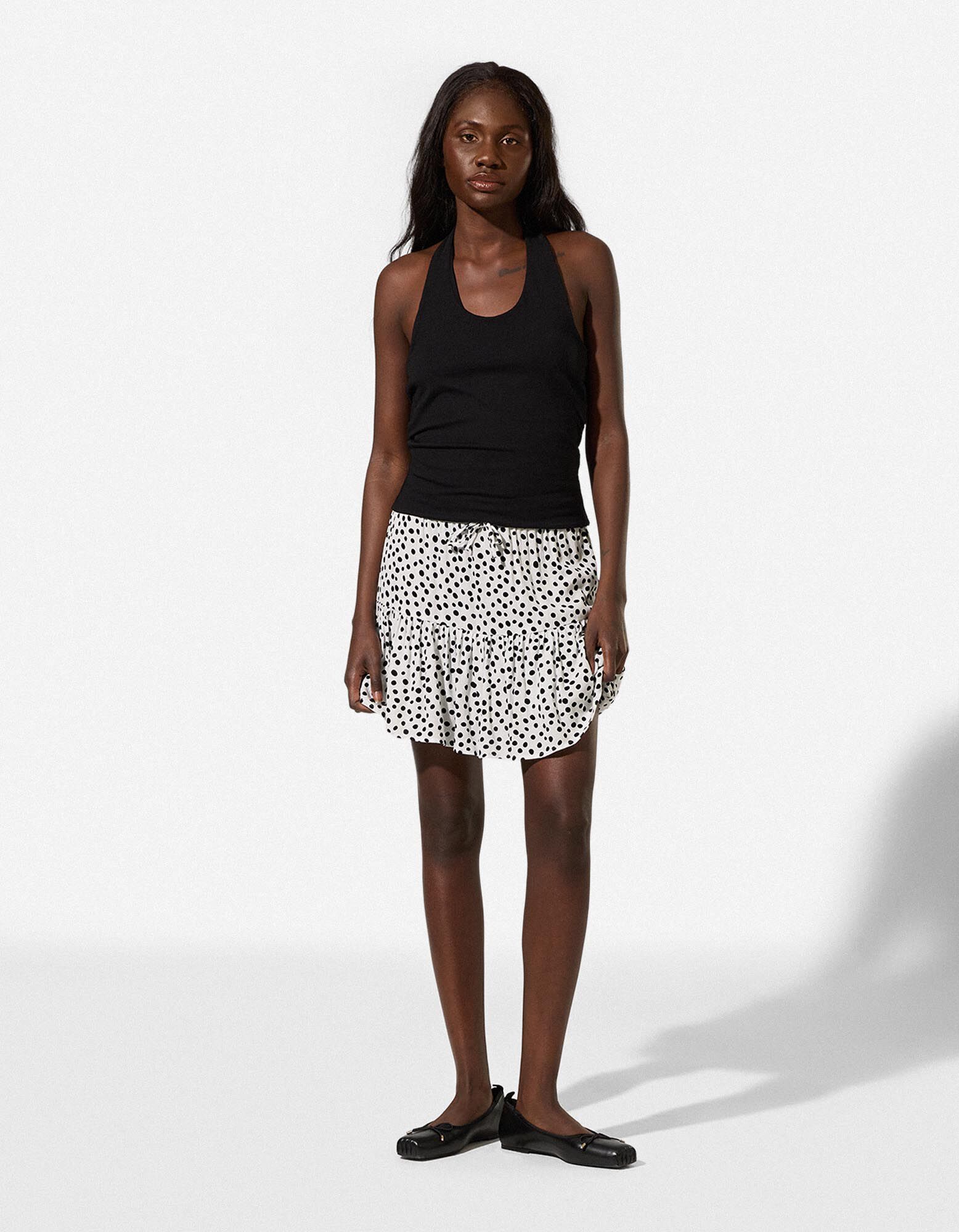 Skort - Elastischer Bund - Beige
