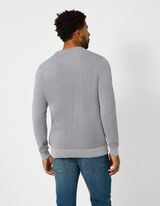 sweter - z fakturą - niebieski