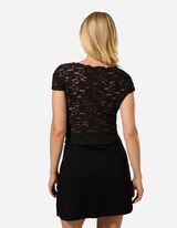 T-Shirt - Muschelsaum - Schwarz