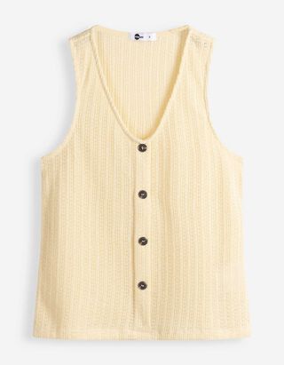 Stricktop - Knopfleiste - Gelb