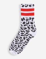 Tennissocken - Leopardenmuster - Off-White