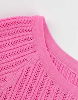 Dzianinowa koszula - Dzianina perforowana - rozowy