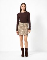 Midirock - Leopardenmuster - Beige