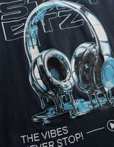 Langarmshirt - Frontprint - Dunkelblau