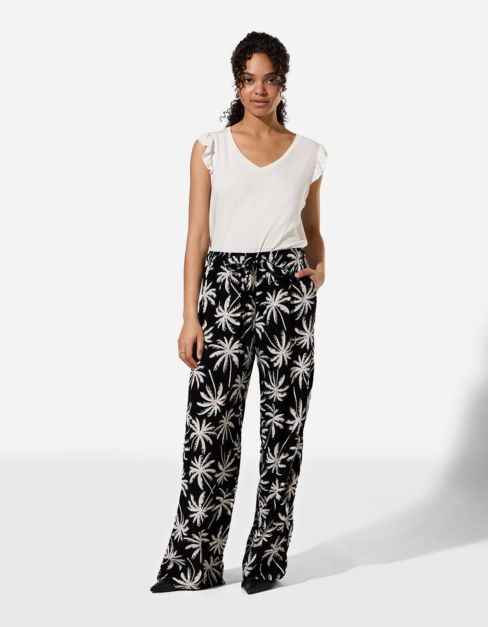 Pantalon palazzo - Viscose - noir