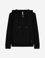 Sweatjacke - einfarbig - schwarz