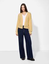 Cardigan - weite &Auml;rmel - hellgelb