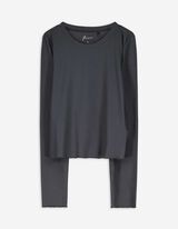 Pyjama Set aus Shirt und Hose - Gerippt - dunkelblau