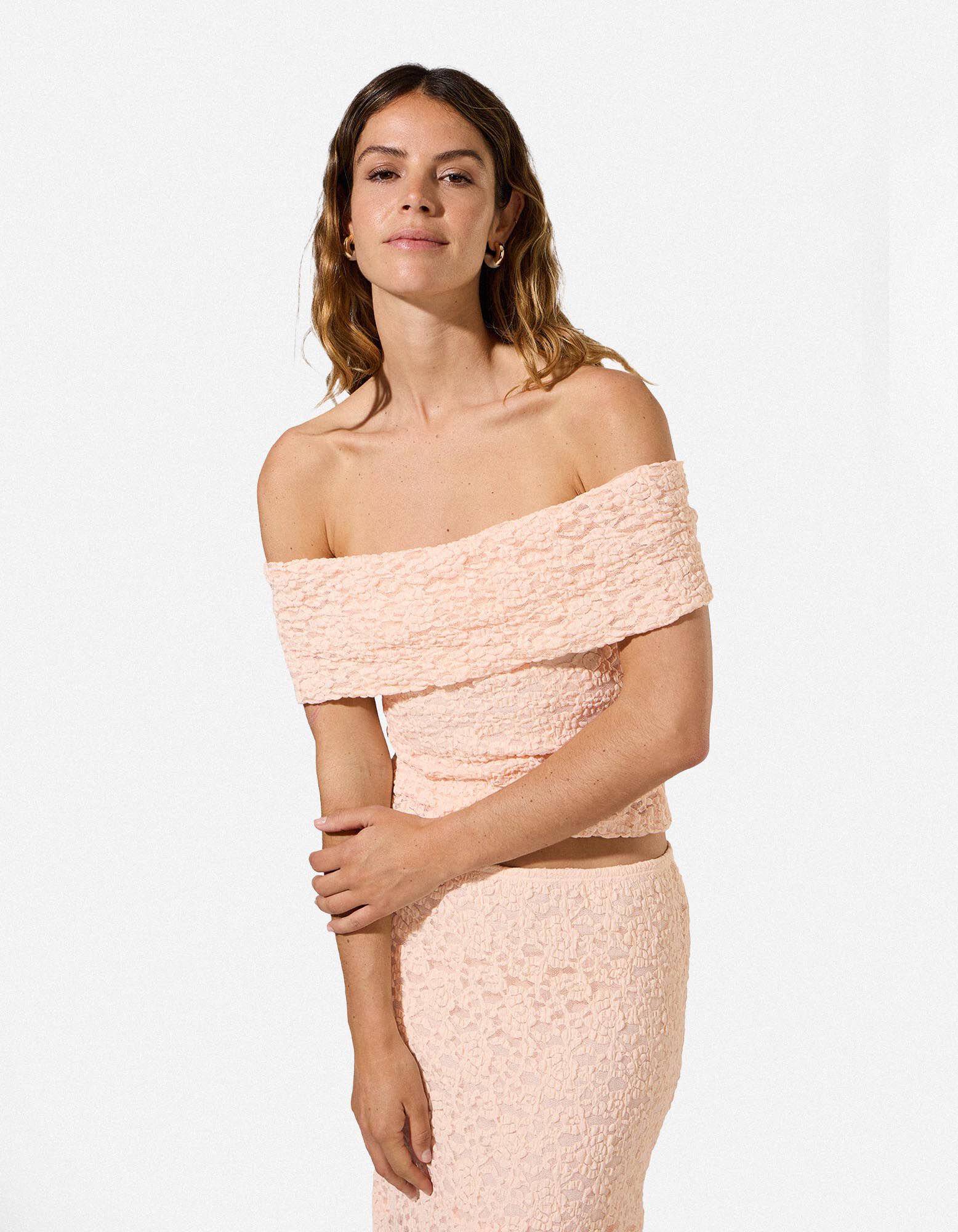 T-shirt - Dentelle - rose