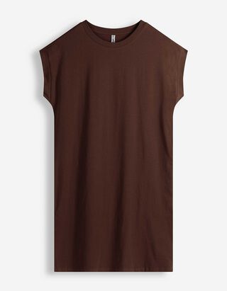 Kleid - gerade geschnitten - Dunkelbraun